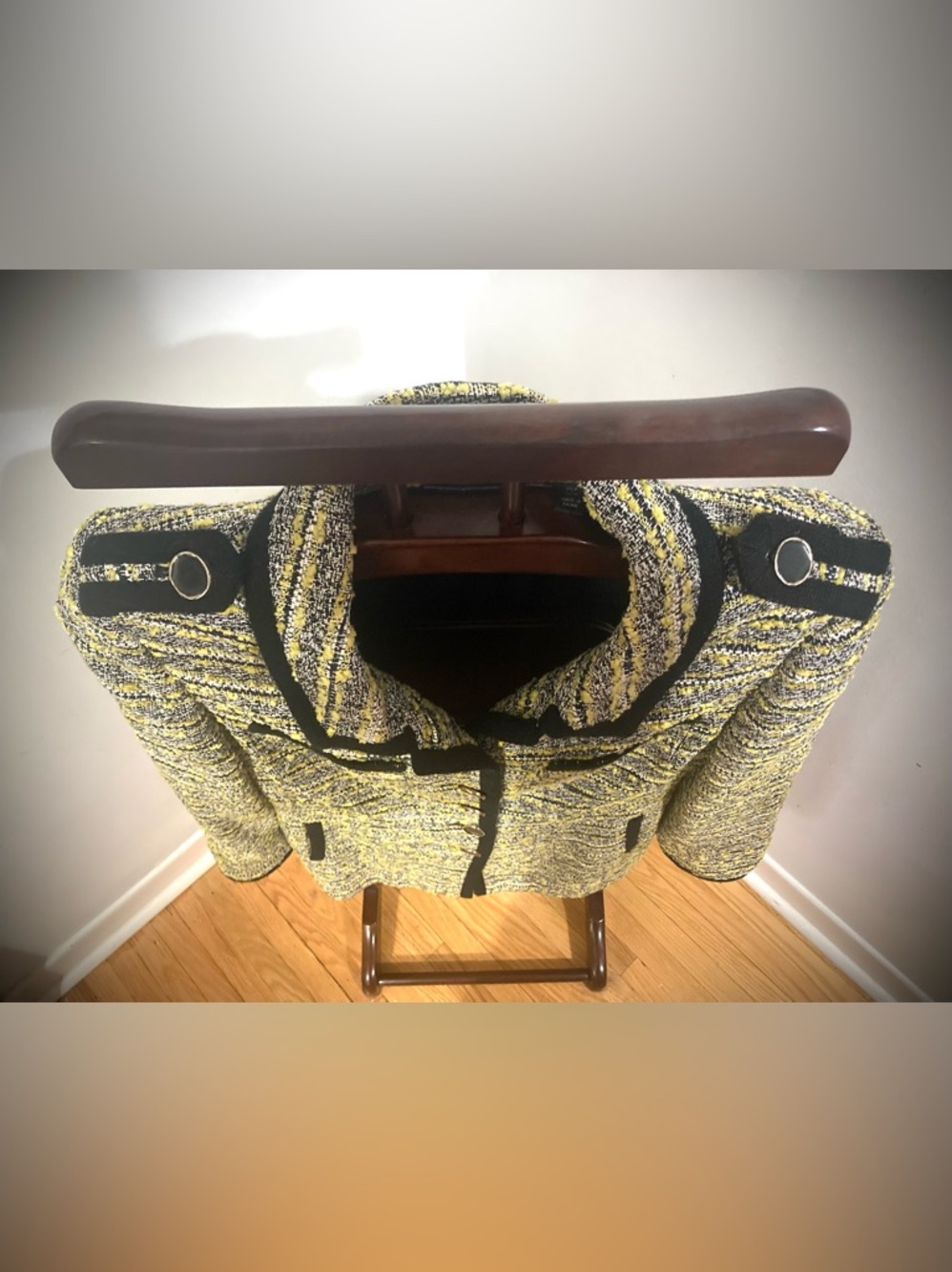 Yellow and Black Tweed - CARLISLE Military Jacket - M/L